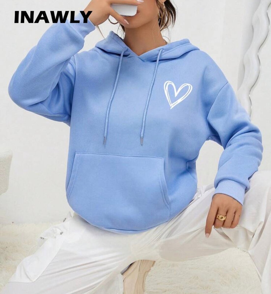 Sweat à Capuche Bleu