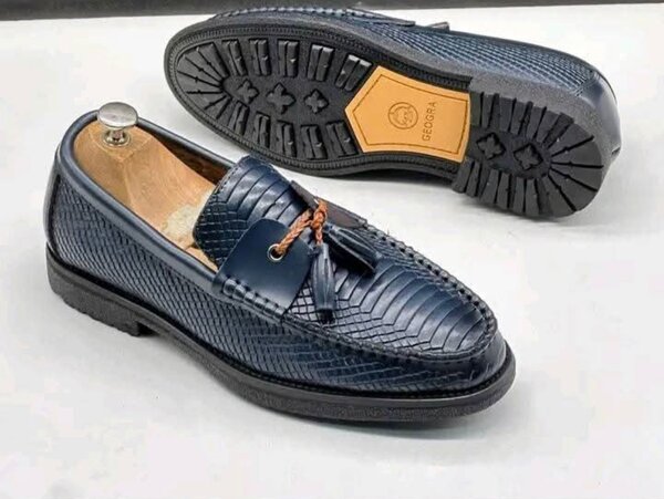 Mocassins en cuir texturé