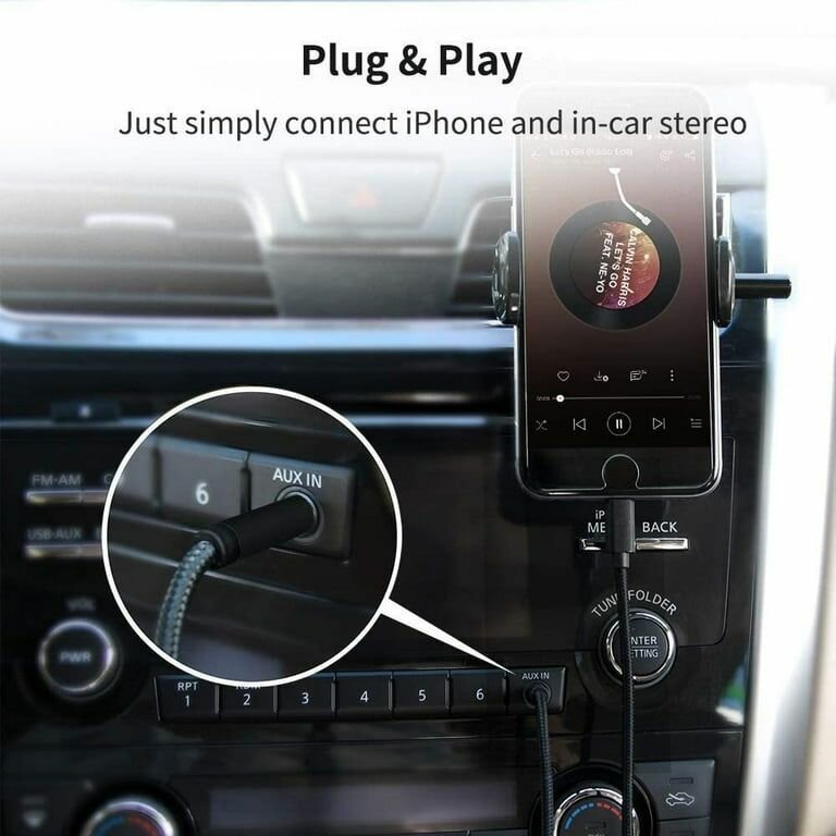 Car Aux Cable, Aux Cord Compatible with iPhone/iPad Nylon Br