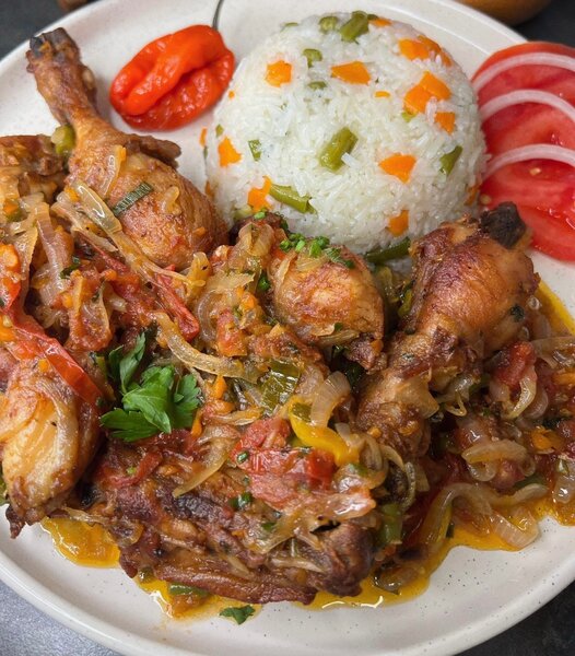 Poulet Yassa avec Riz