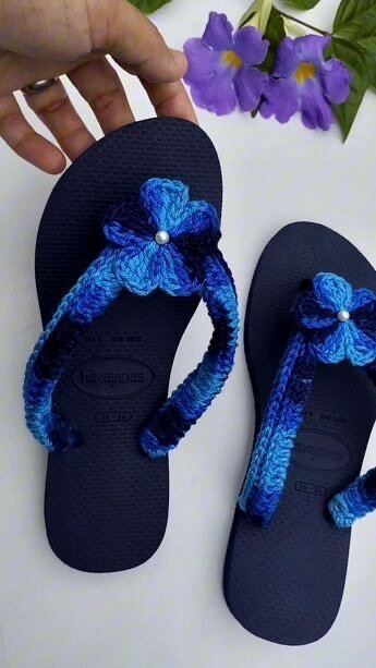 Tongs Crochet Fleurs Fantaisie