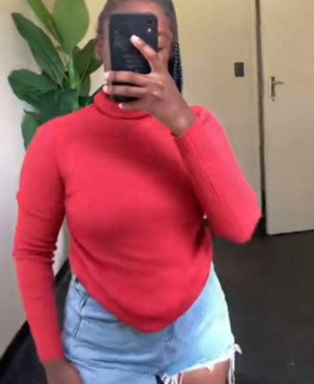 Thrift sweater, red