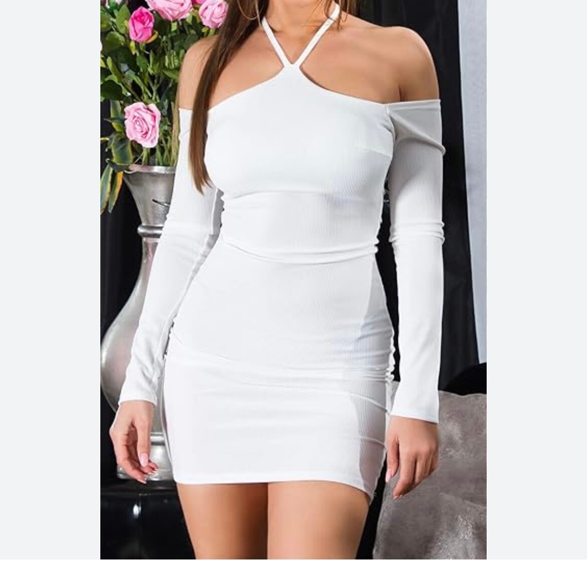 Robe Blanche Épaule Dénudée