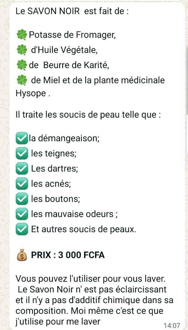 Savon Noir Naturel Peau