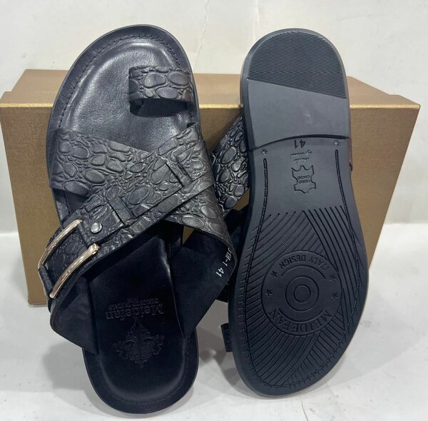 Leather slippers