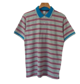 Grey Red Polo T Shirt for men - Yarn dyed