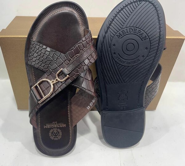 Leather slippers