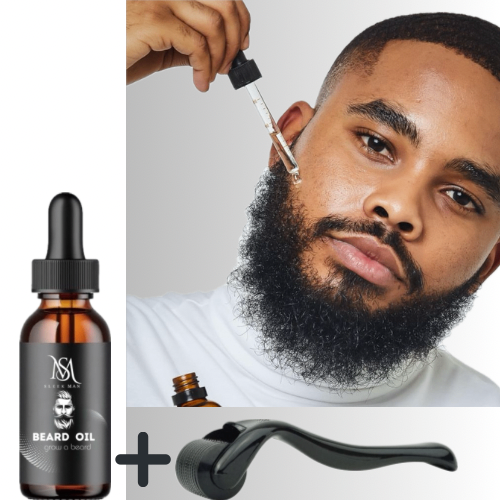 Beard oil with 30% hemp & 2% vitamin E  & Derma roller