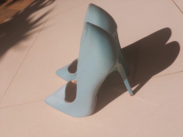 Light blue women high heels