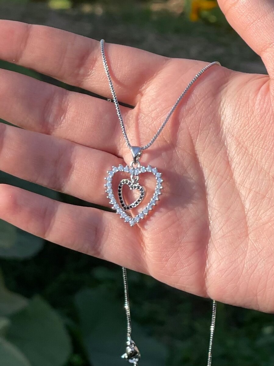 Love Knot Heart Pendant with silver chain