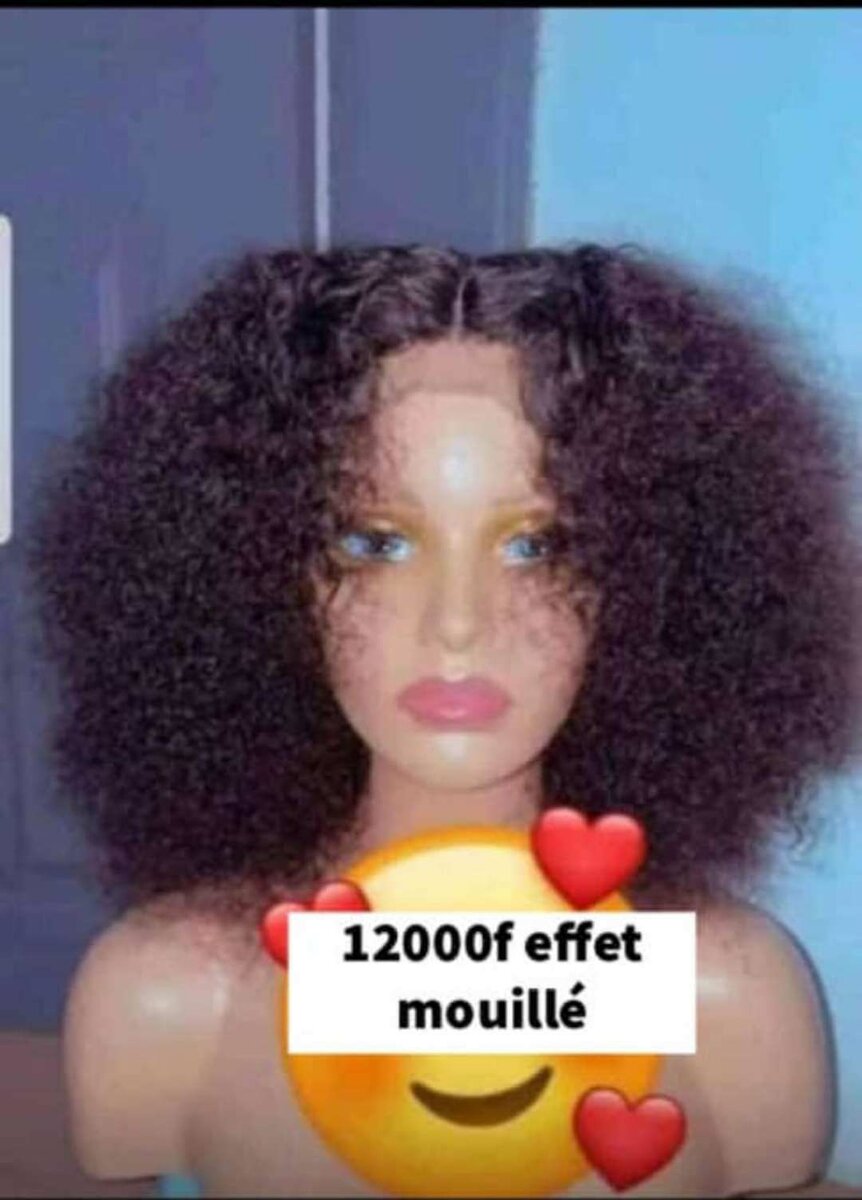 Perruque importé avec closure effet mouillé