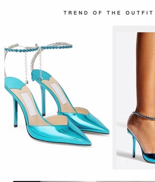 Rhinestone ankle strap heels