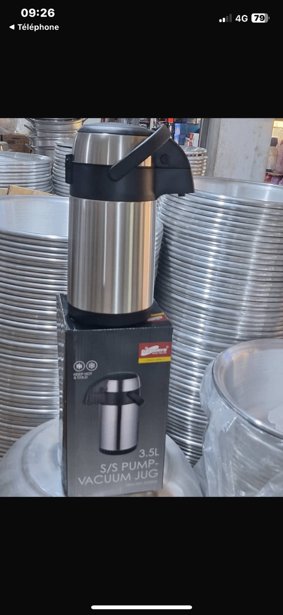 Thermos à pompe 3.5L inox