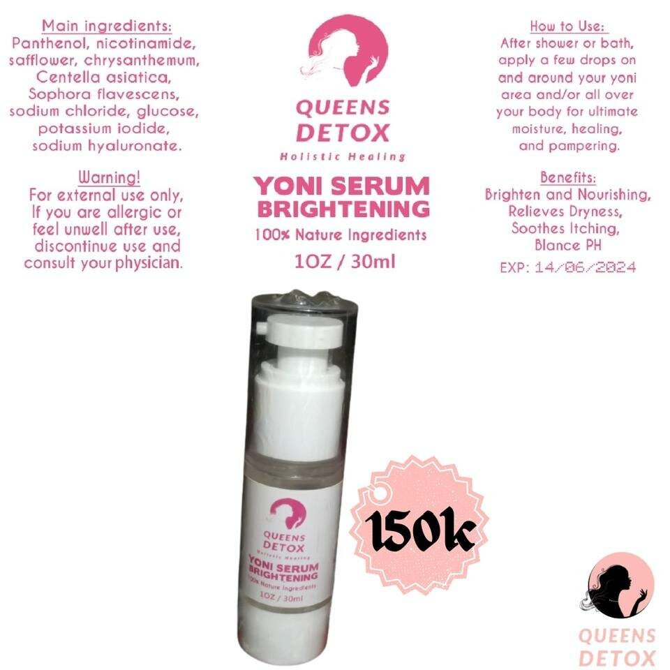 YONI SERUM BRIGHTENING  100x Natural Ingredients  10Z / 30ml 