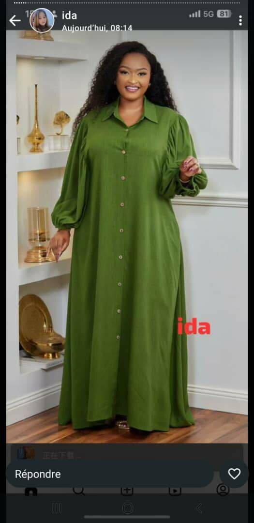 Robe longue verte élégante
