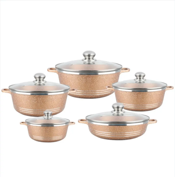 Batterie de cuisine antiadhésive 10 pièces