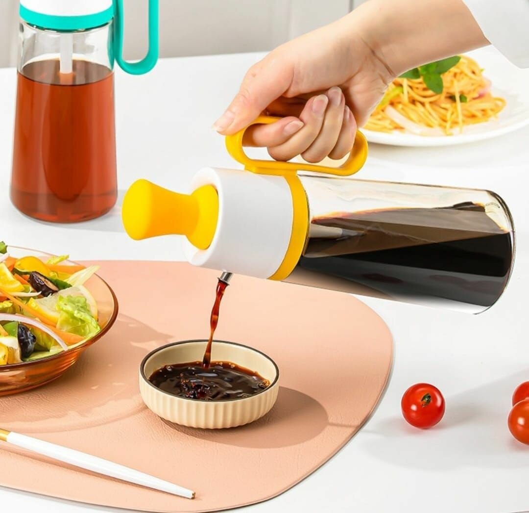 Bouteille D'huile avec Pinceau 2 Pièces, Bouteille en Verre