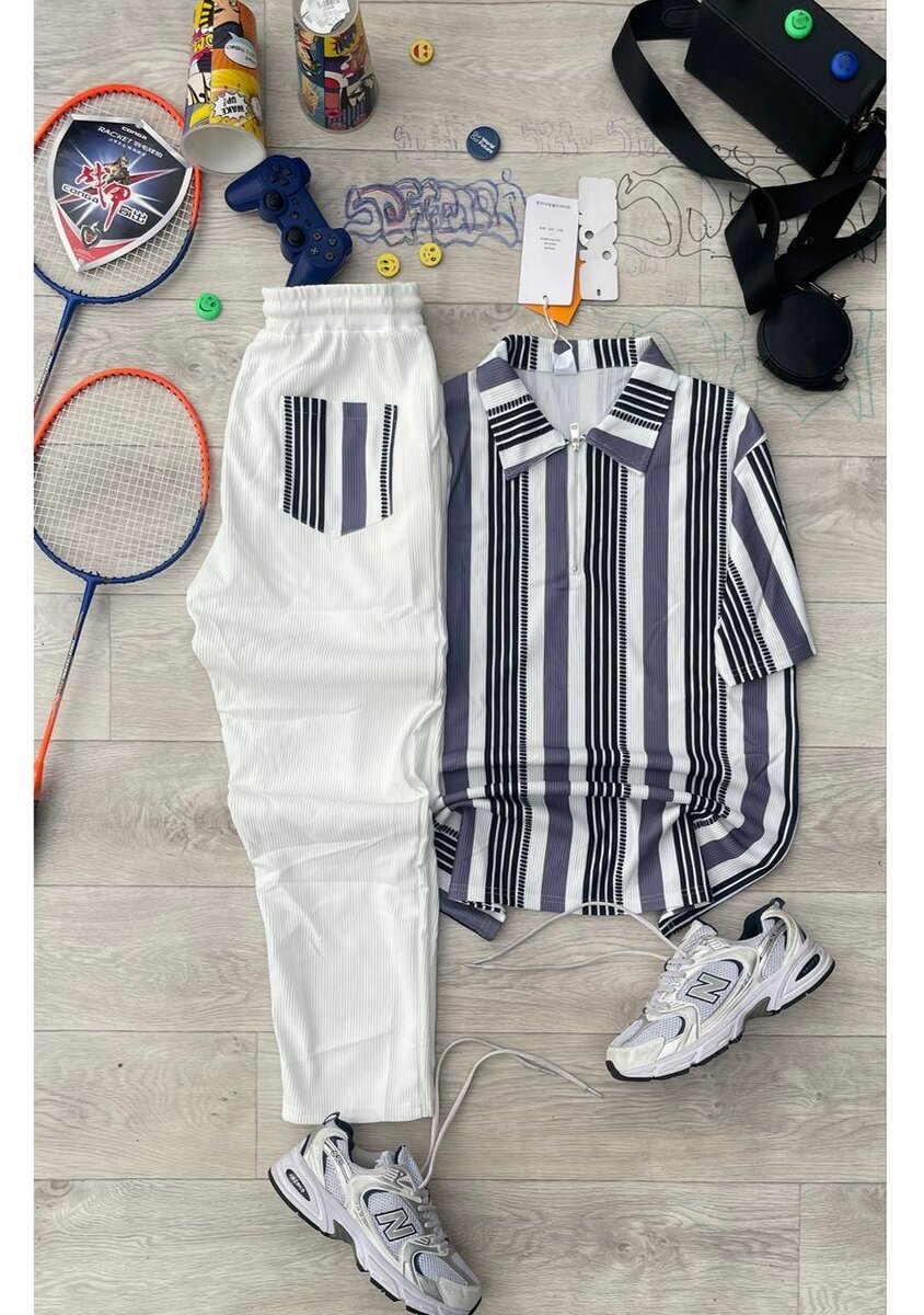 Ensemble Sportif Rayé Homme