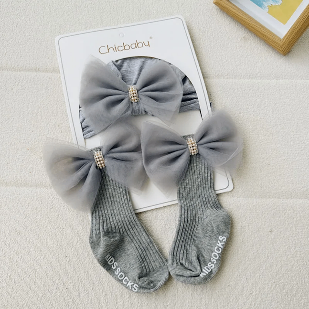 Set bandeau et chaussettes bébé