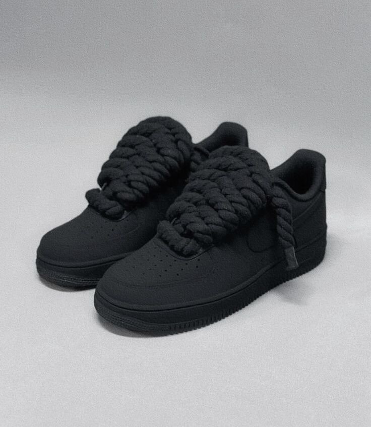 Air force 1 black gros lacet