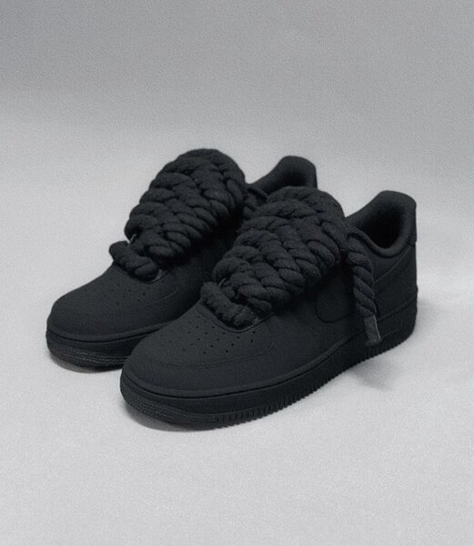 Air force 1 black gros lacet