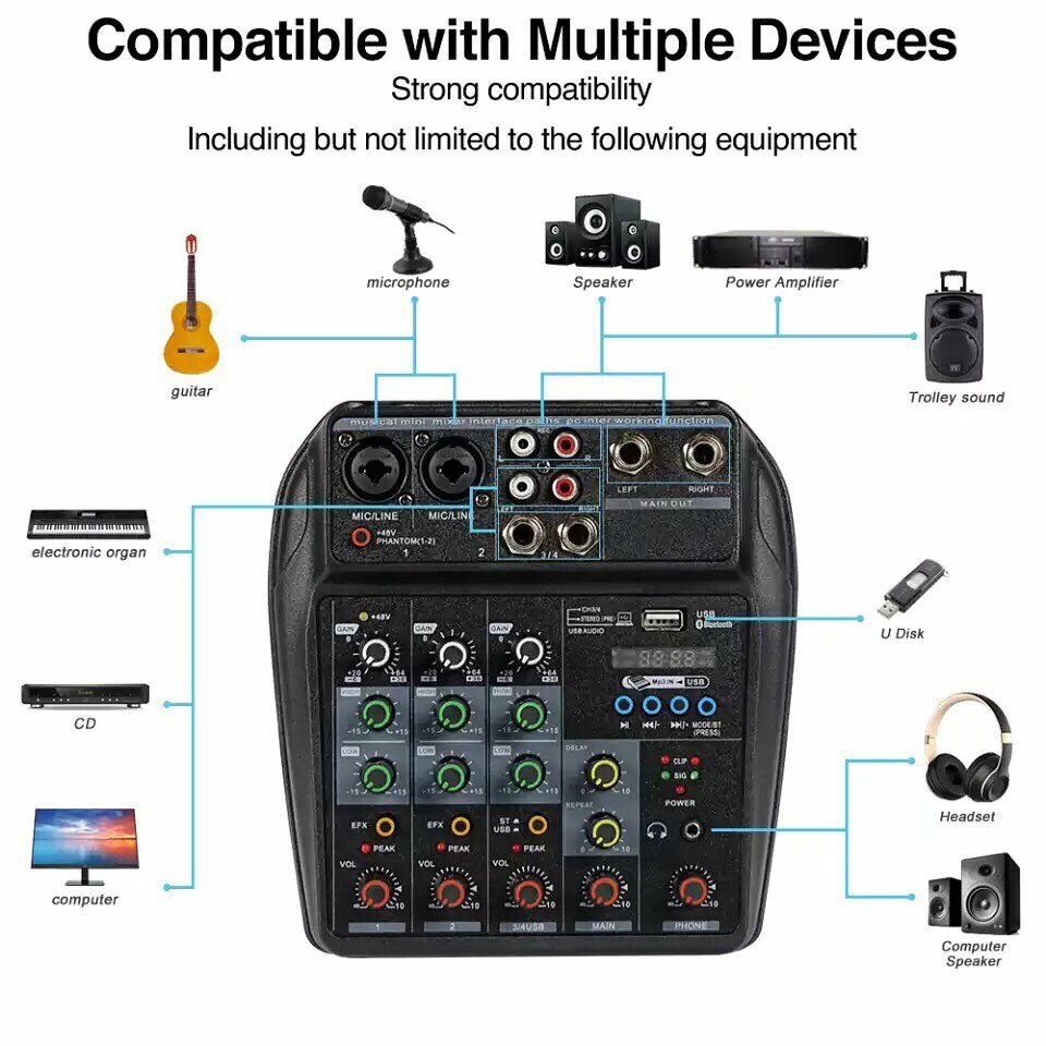 Brand New USB Bluetooth Audio Sound Mixer