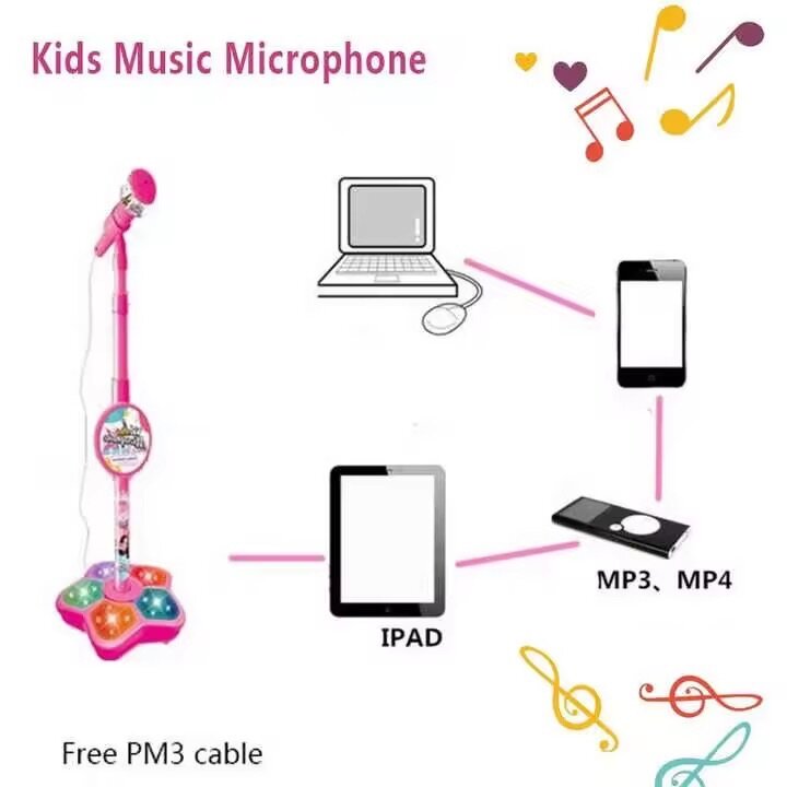 Kids karaoke set with microphone