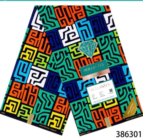 Tissu bleu vert blanc