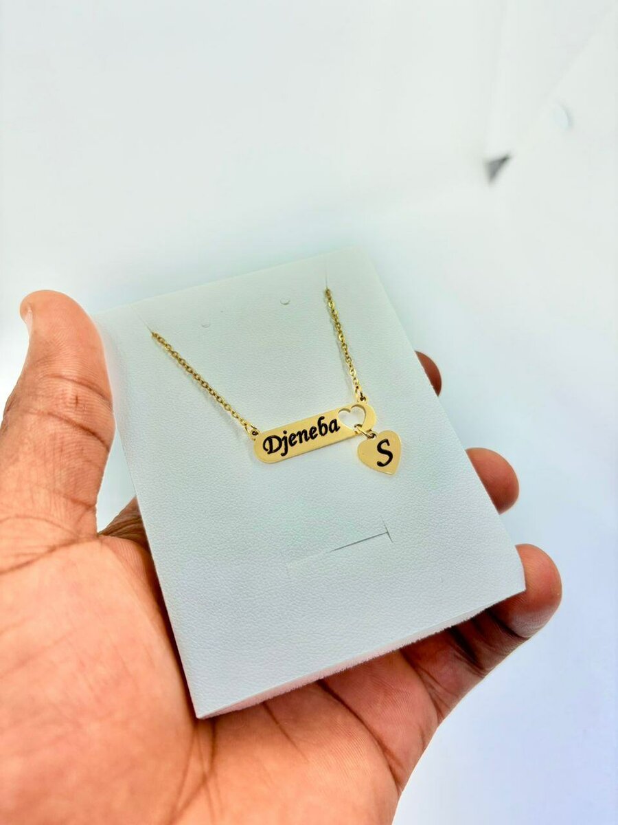 Collier personnalisé coeur doré