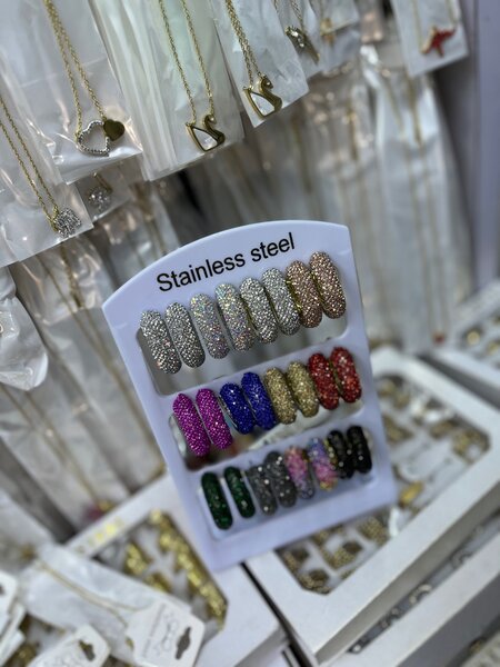 Bagues Acier Inoxydable Étincelantes