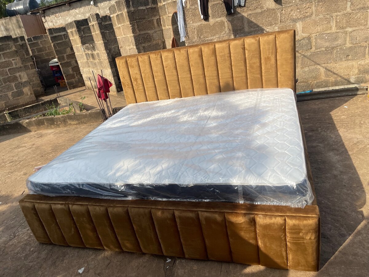 King size bed frame with mattress