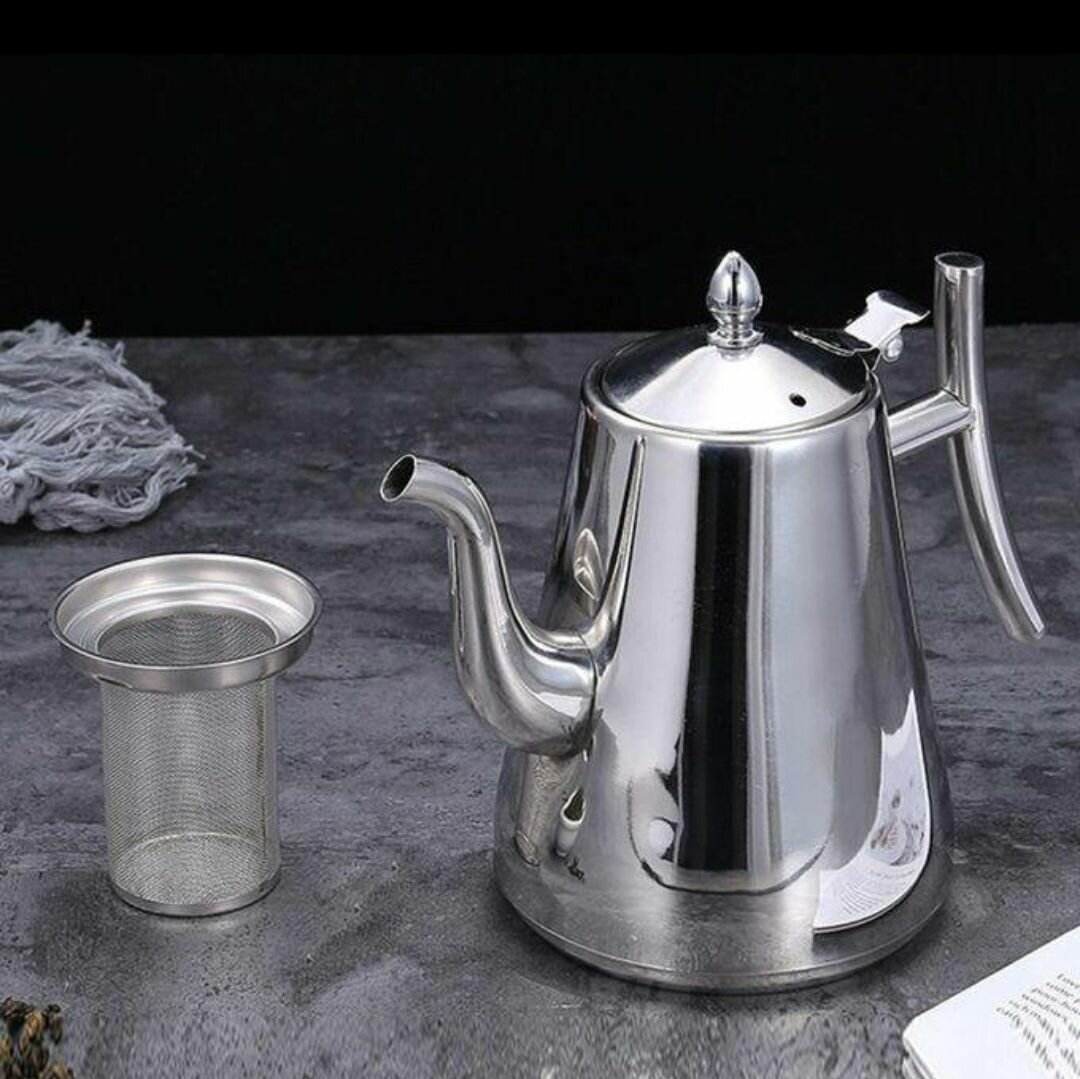 Théière en acier inoxydable élégante