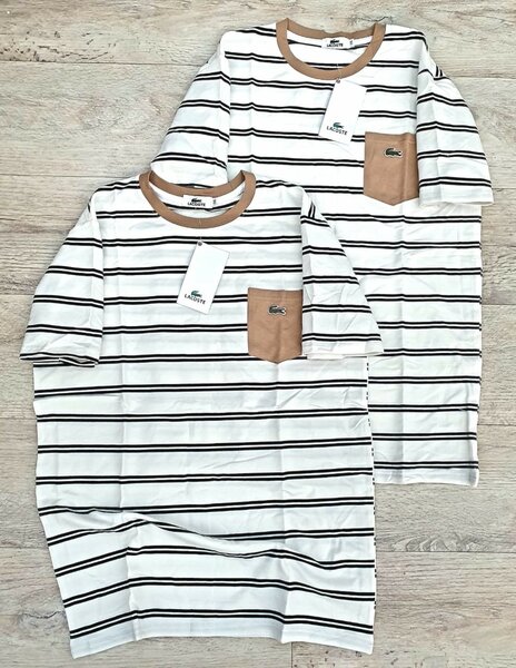 T-shirt rayé poche contrastée