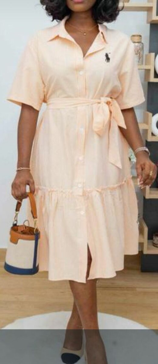 Robe chemise à ceinture élégante