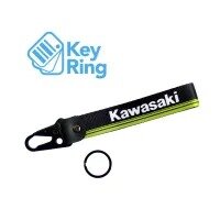 1-PC Motorcycle Collectable Strap Embroidery Keyring Keychain For Honda Yamaha Suzuki Ducati BMW Aprilia Kawasaki Benelli Yari Mitsubish Key Ring Chain Kawasaki Green
