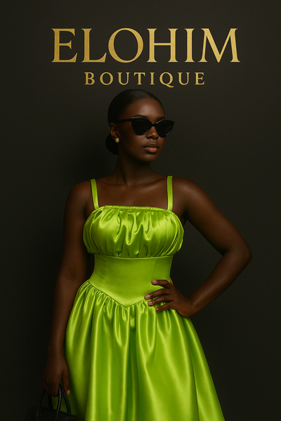 Robe Élégante Satin Vert