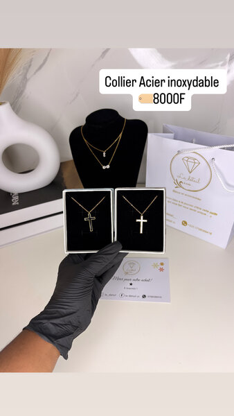 Collier Croix Acier Inoxydable