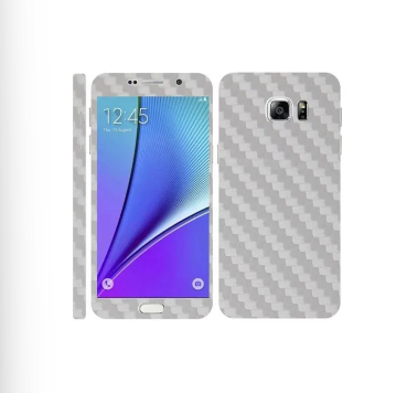 Samsung Galaxy Note 5 White Carbon Fiber Texture Mobile Skin
