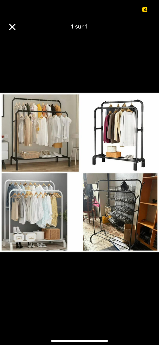 Portant Vêtements Double Rail