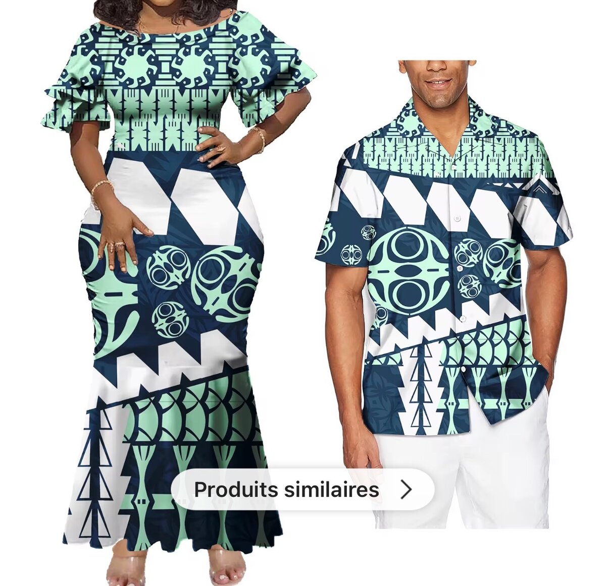 Tenues Assorties Couple Afro