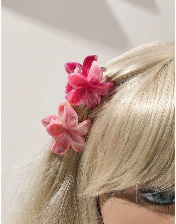 Pinces à cheveux fleur colorée