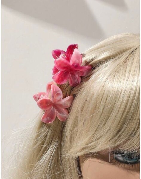 Pinces à cheveux fleur colorée