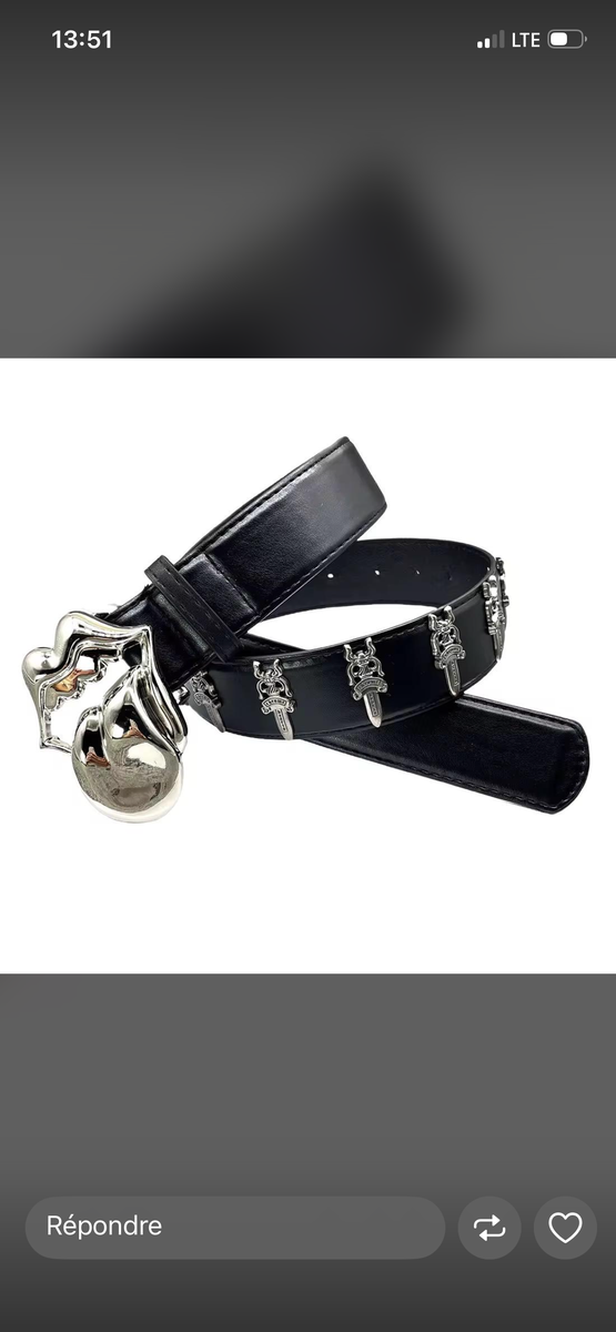 Ceinture en cuir avec boucles