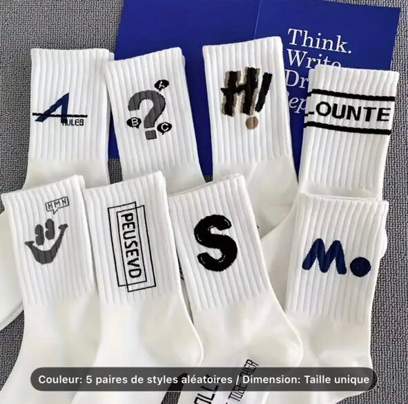 Chaussettes blanches à motifs