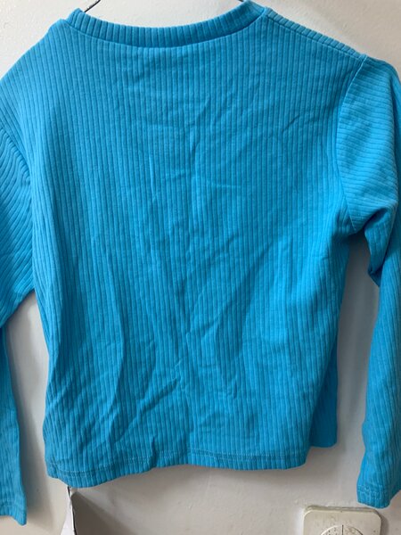 T-shirt côtelé bleu unisexe