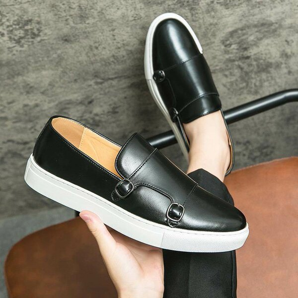 Men's fashion leather casual sneakers loafers shoes