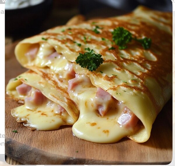 Crêpes fromage et jambon