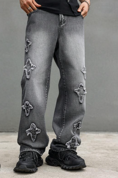 Jean baggy gris délavé