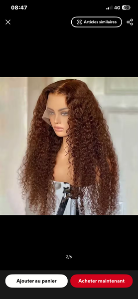 Perruque bouclée en dentelle