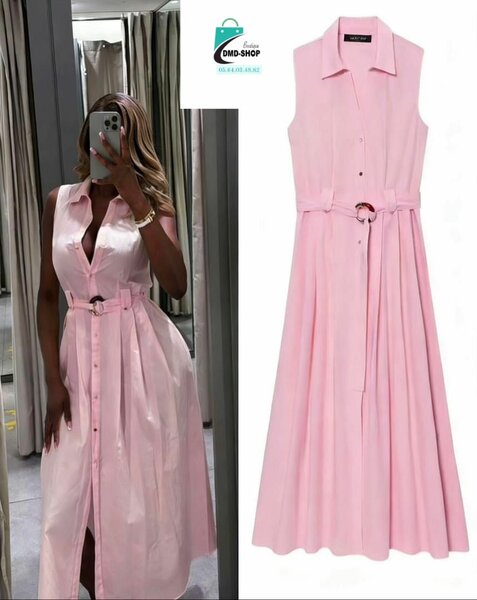 Robe chemise élégante ceinturée